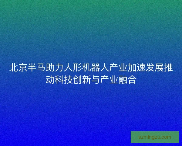 北京半马助力人形机器人产业加速发展推动科技创新与产业融合 北京半马助力人形机器人产业加速发展推动科技创新与产业融合