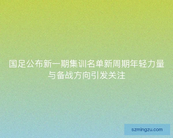 国足公布新一期集训名单新周期年轻力量与备战方向引发关注