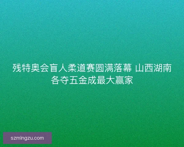 残特奥会盲人柔道赛圆满落幕 山西湖南各夺五金成最大赢家